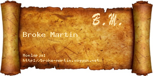 Broke Martin névjegykártya